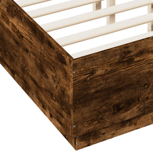 vidaXL Bed Frame Smoked Oak 135x190 cm Double Engineered Wood