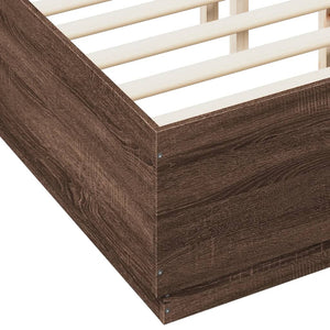 vidaXL Bed Frame Brown Oak 135x190 cm Double Engineered Wood