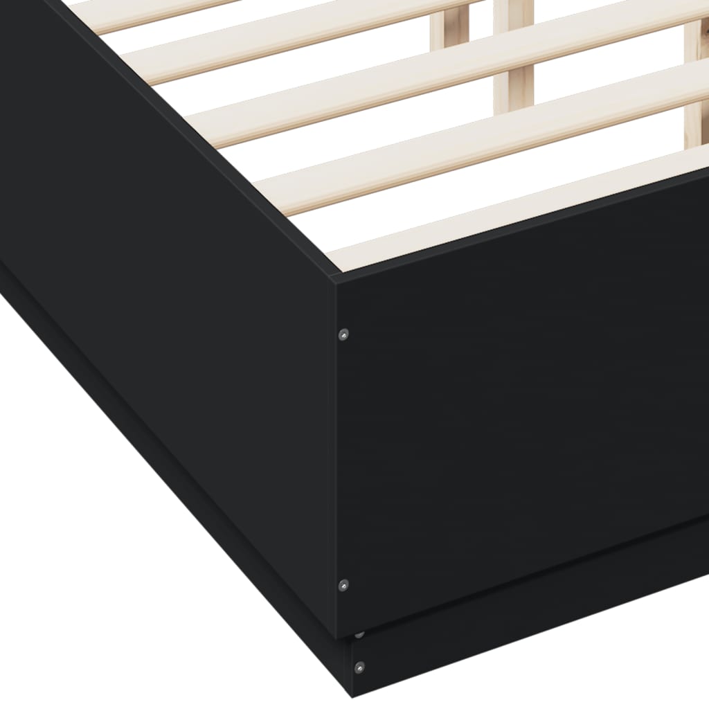 vidaXL Bed Frame without Mattress Black 120x190 cm Small Double