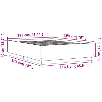 vidaXL Bed Frame without Mattress Black 120x190 cm Small Double