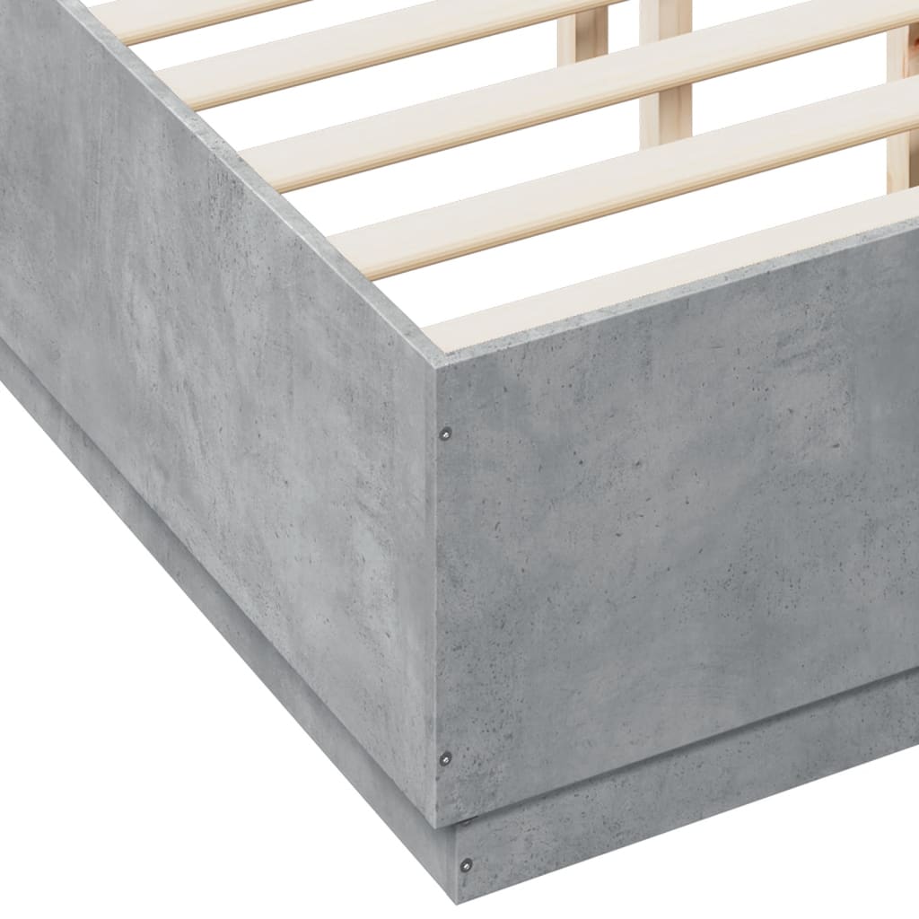 vidaXL Bed Frame without Mattress Concrete Grey 120x190 cm Small Double