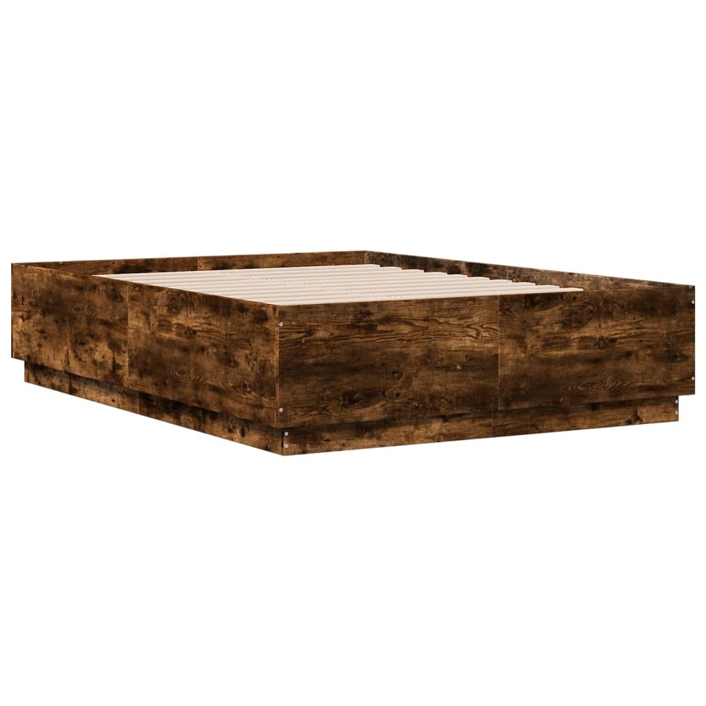 vidaXL Bed Frame without Mattress Smoked Oak 120x190 cm Small Double