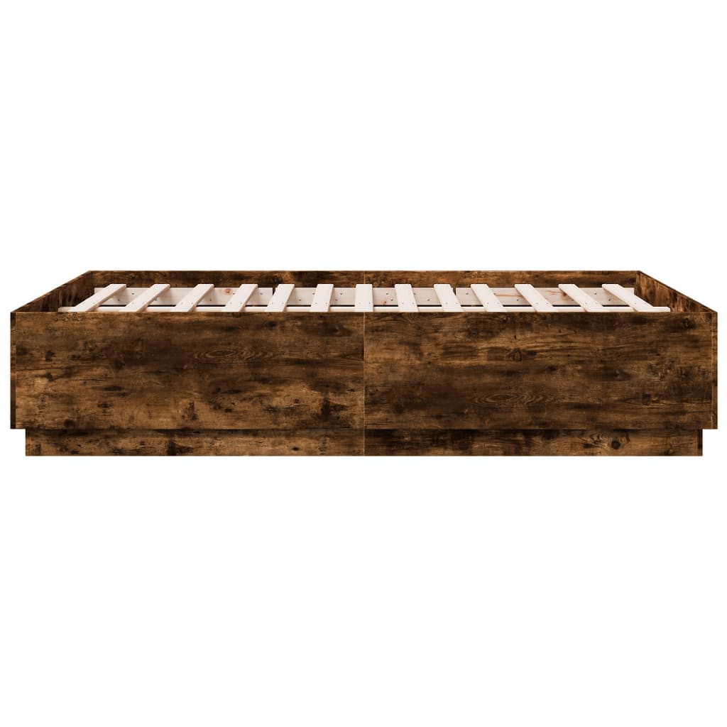 vidaXL Bed Frame without Mattress Smoked Oak 120x190 cm Small Double