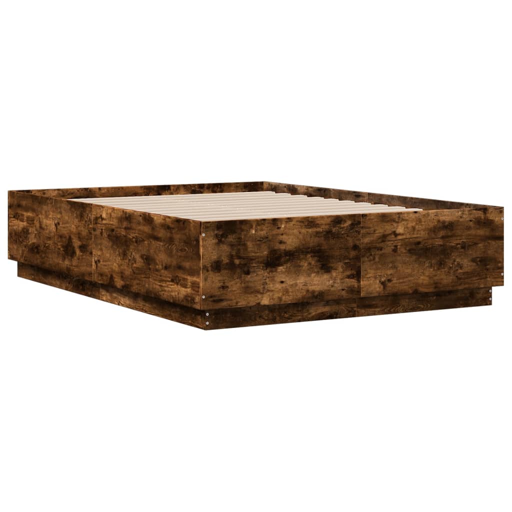 vidaXL Bed Frame without Mattress Smoked Oak 120x190 cm Small Double