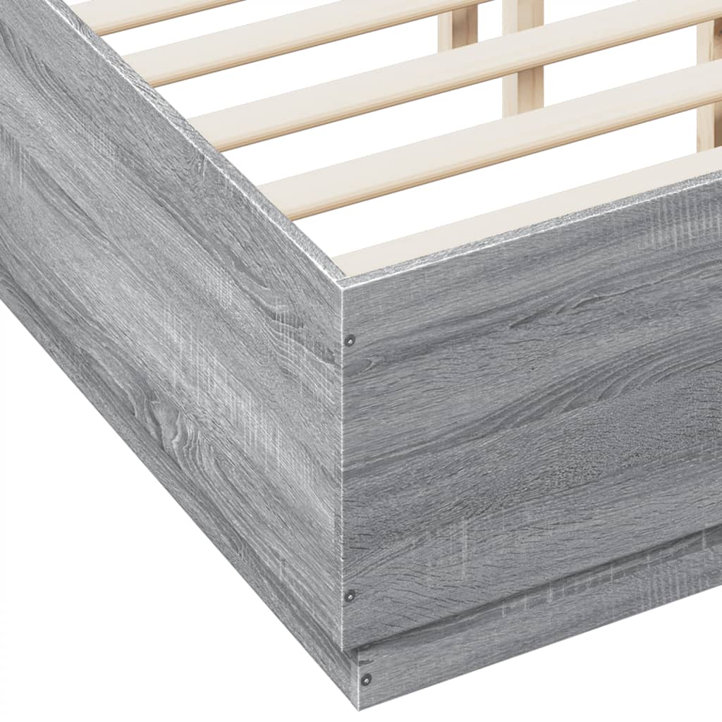 vidaXL Bed Frame without Mattress Grey Sonoma 120x190 cm Small Double