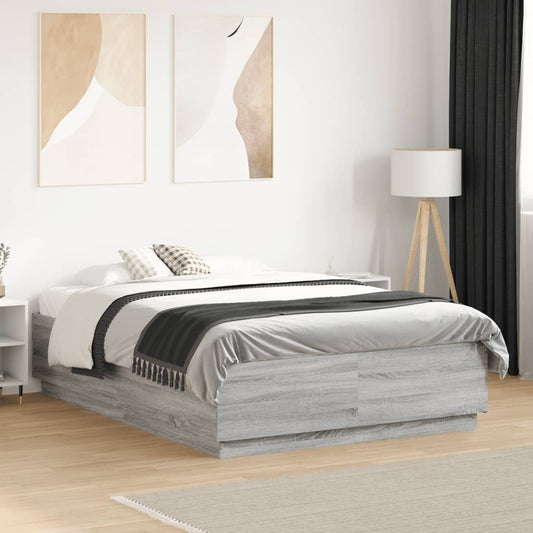 vidaXL Bed Frame without Mattress Grey Sonoma 120x190 cm Small Double