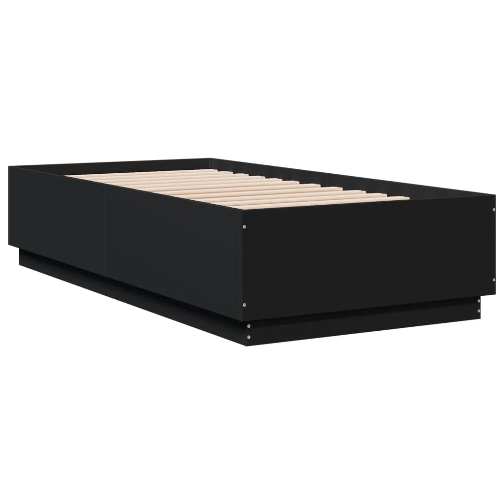 vidaXL Bed Frame without Mattress Black 90x190 cm Single