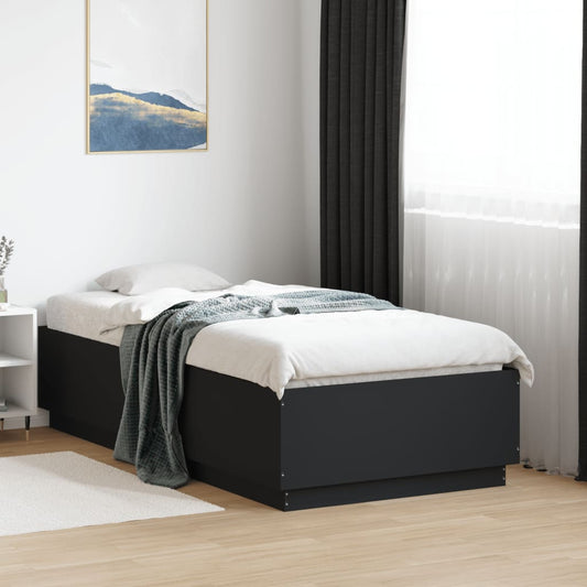 vidaXL Bed Frame without Mattress Black 90x190 cm Single