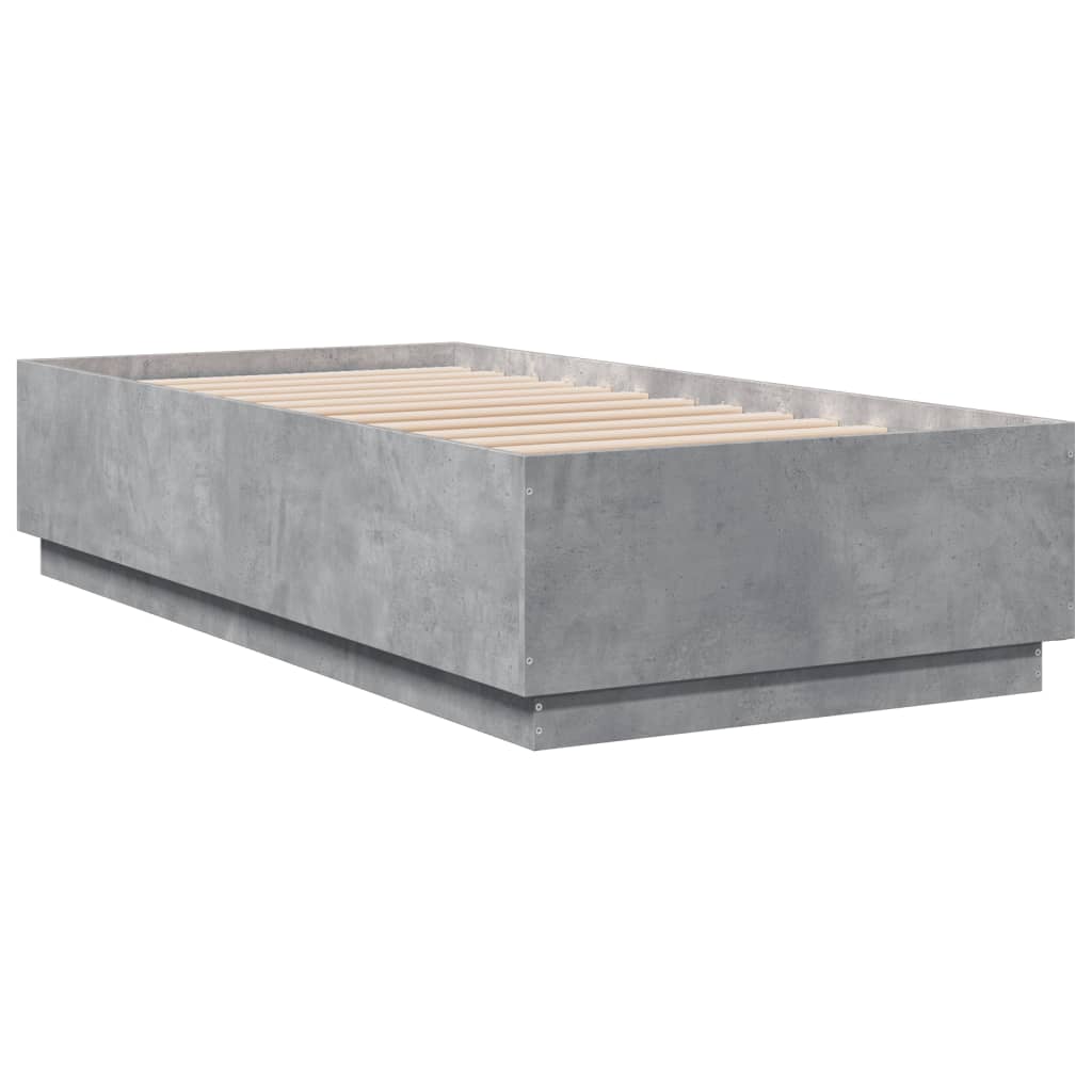 vidaXL Bed Frame without Mattress Concrete Grey 90x190 cm Single