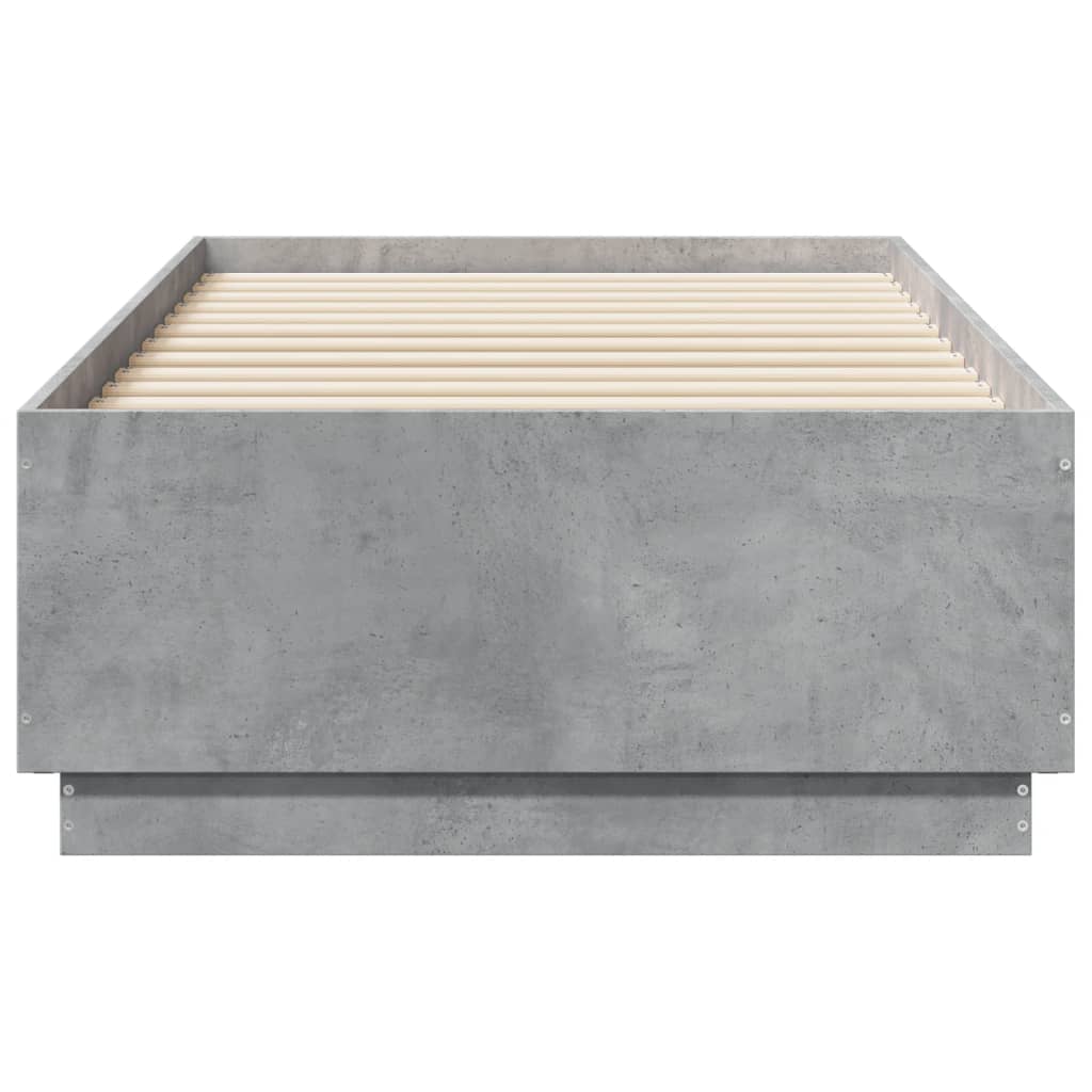 vidaXL Bed Frame without Mattress Concrete Grey 90x190 cm Single