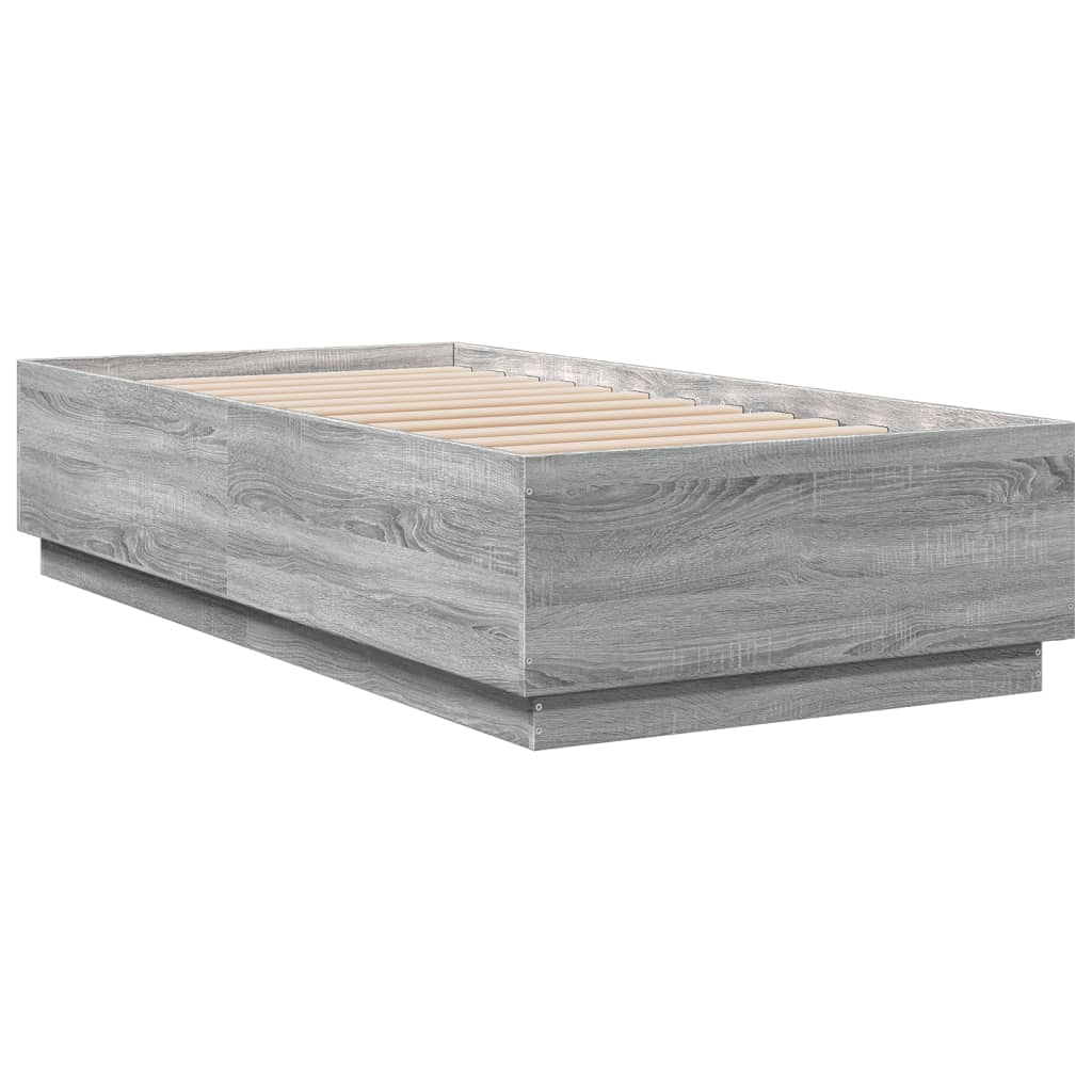 vidaXL Bed Frame without Mattress Grey Sonoma 90x190 cm Single