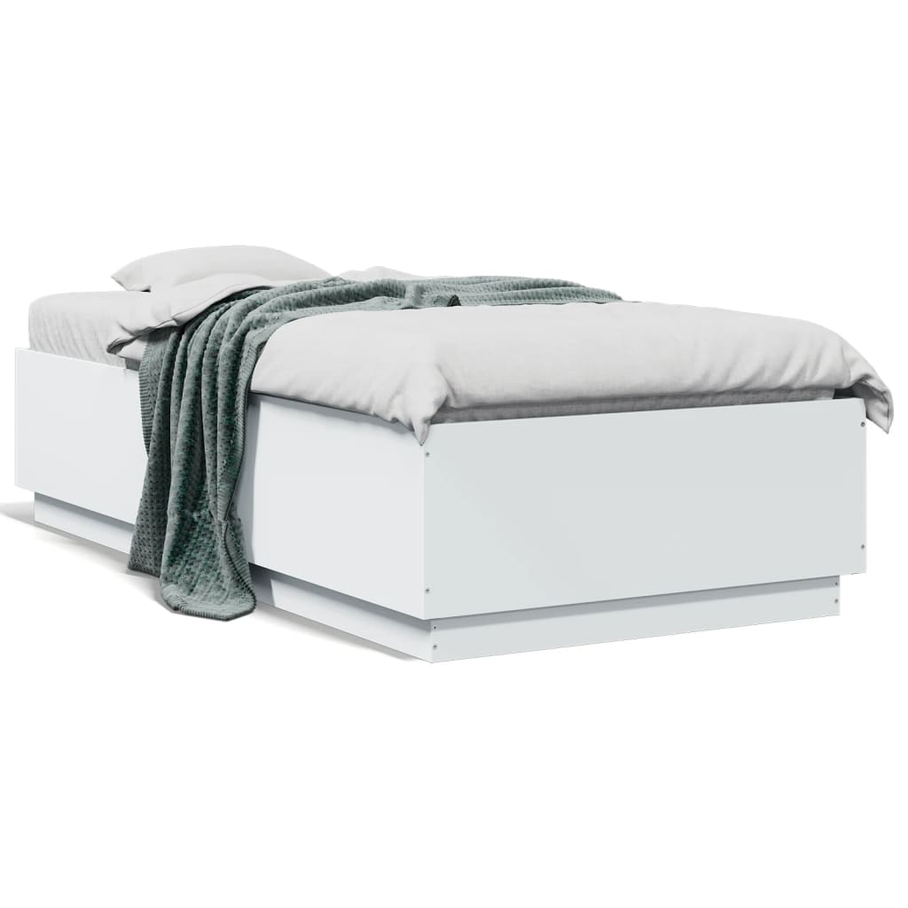 vidaXL Bed Frame without Mattress White 75x190 cm Small Single