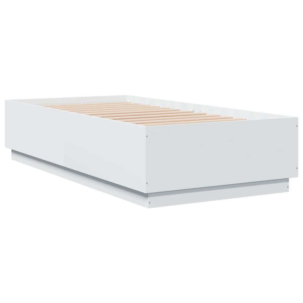 vidaXL Bed Frame without Mattress White 75x190 cm Small Single