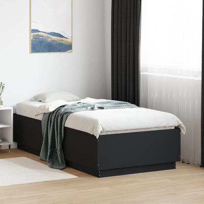 vidaXL Bed Frame without Mattress Black 75x190 cm Small Single