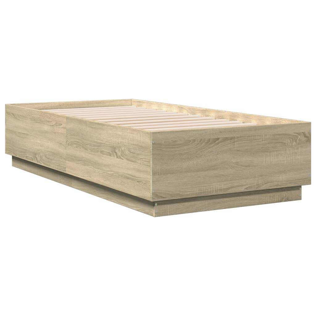 vidaXL Bed Frame without Mattress Sonoma Oak 75x190 cm Small Single