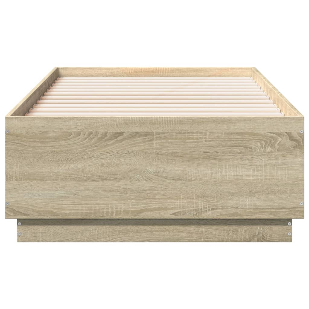 vidaXL Bed Frame without Mattress Sonoma Oak 75x190 cm Small Single
