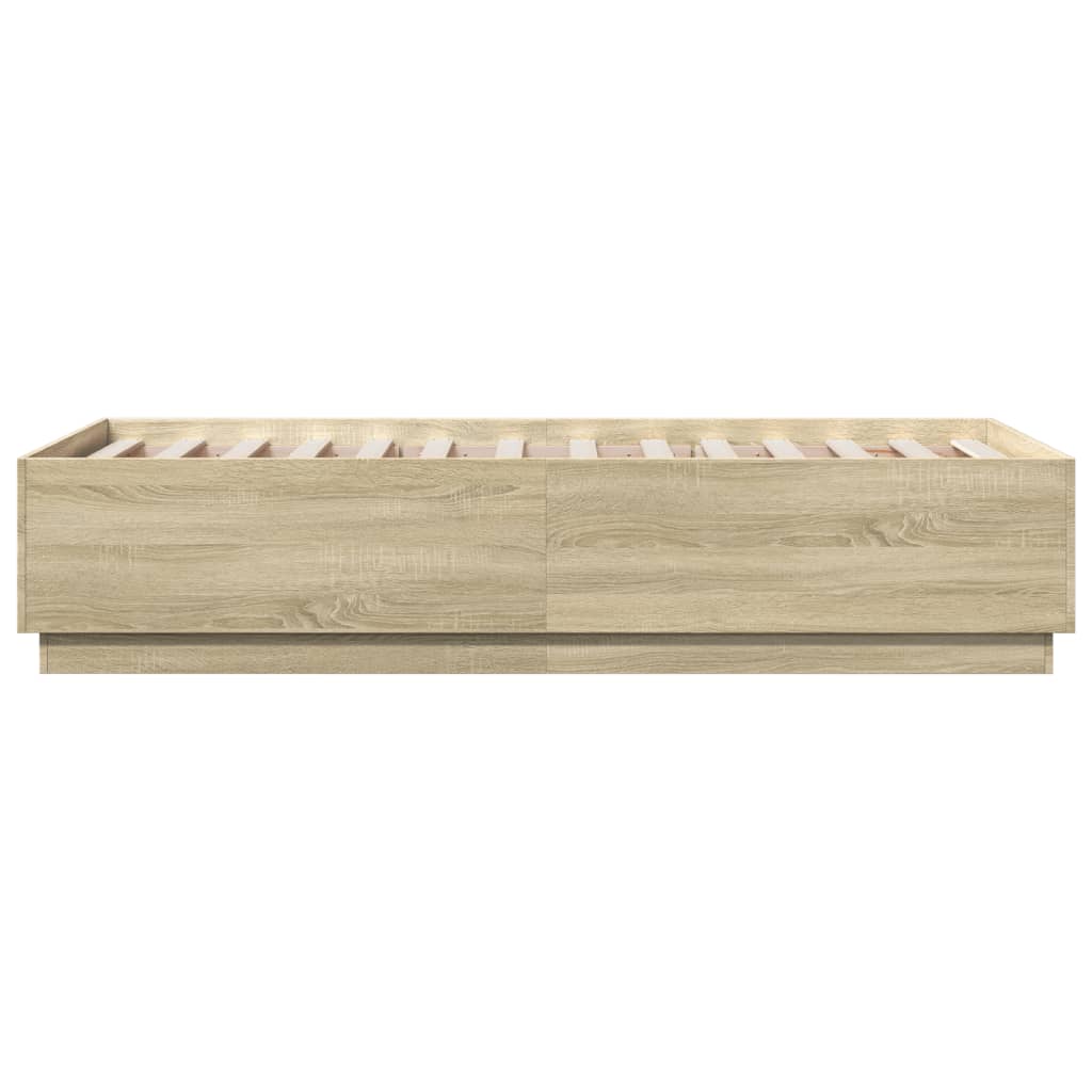 vidaXL Bed Frame without Mattress Sonoma Oak 75x190 cm Small Single