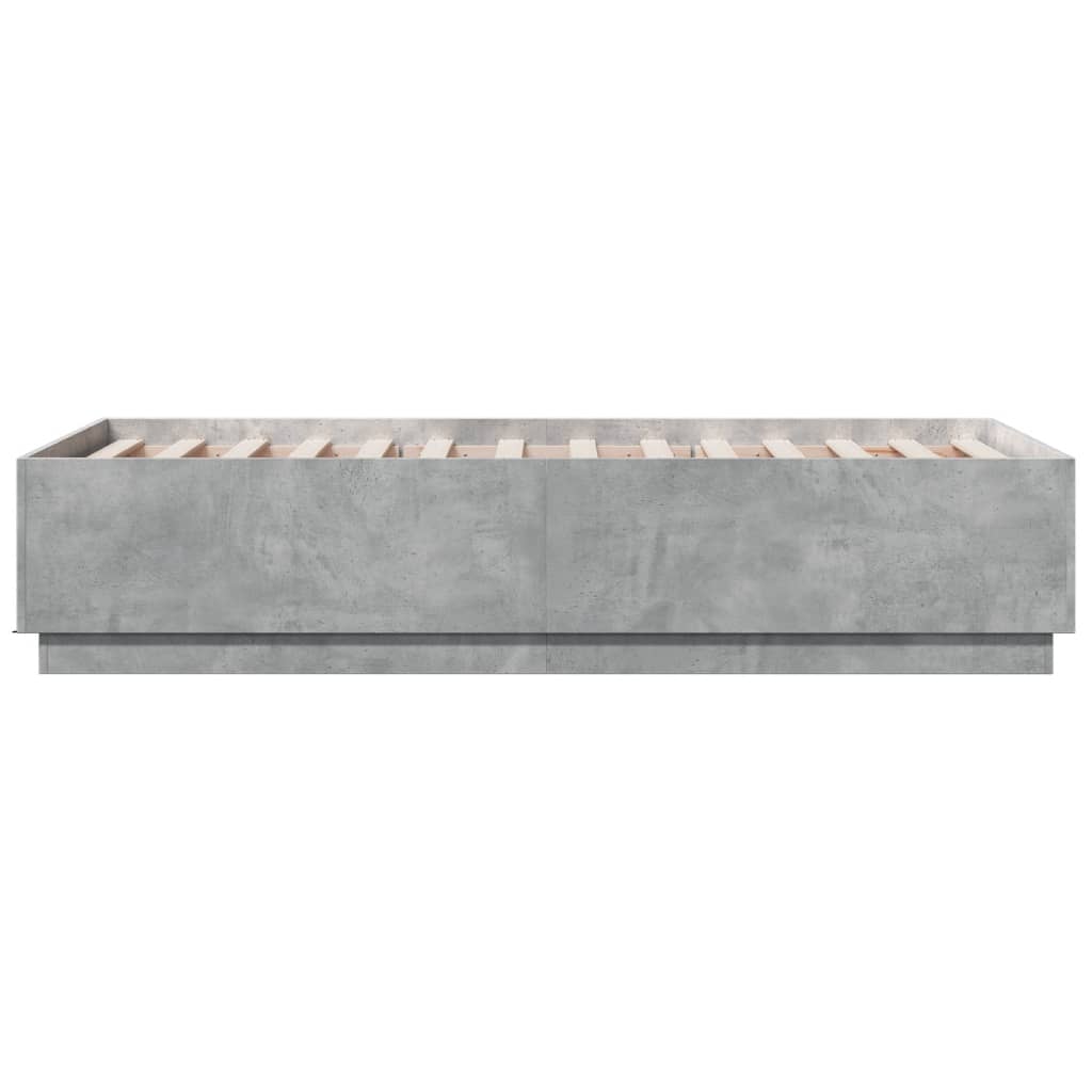 vidaXL Bed Frame without Mattress Concrete Grey 75x190 cm Small Single