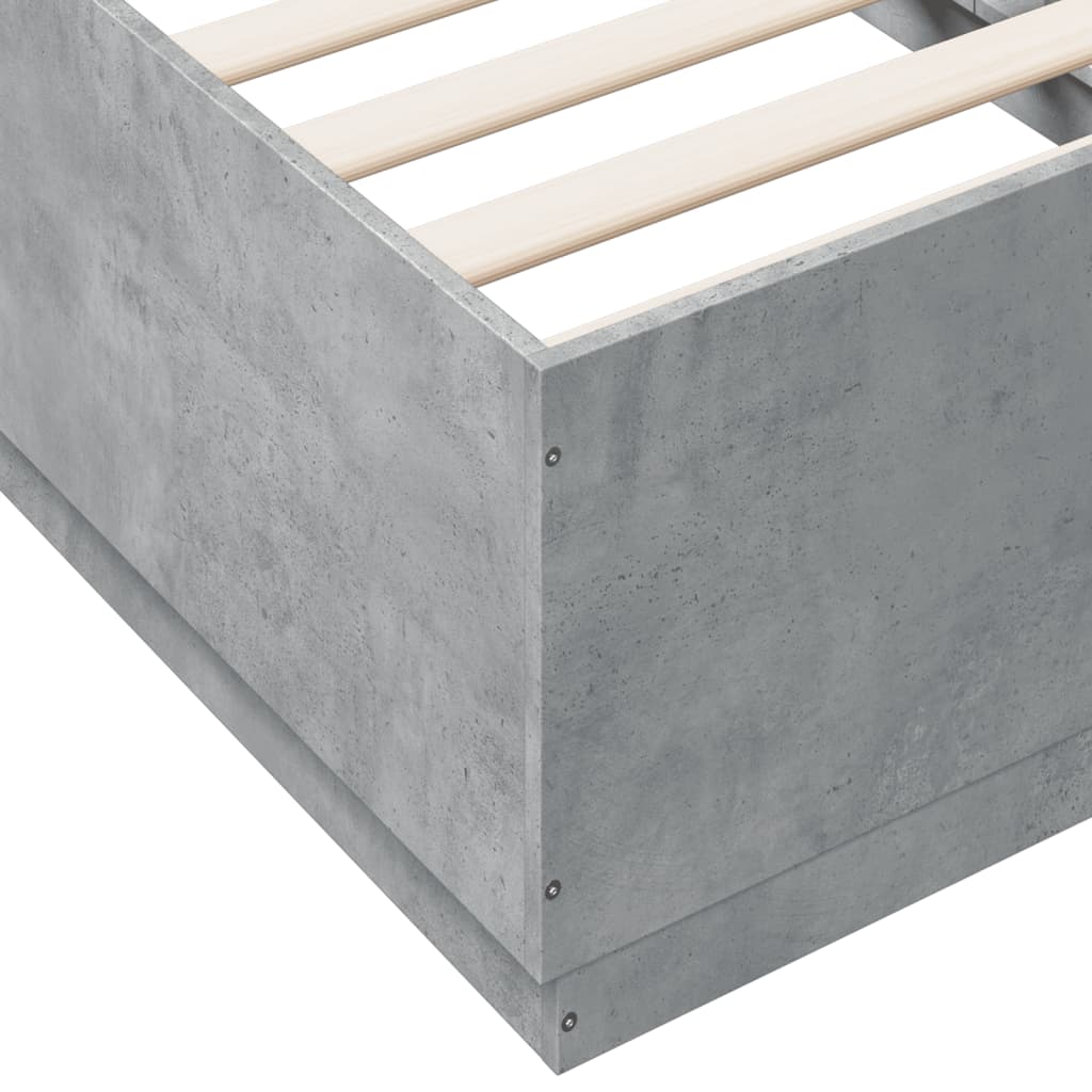 vidaXL Bed Frame without Mattress Concrete Grey 75x190 cm Small Single