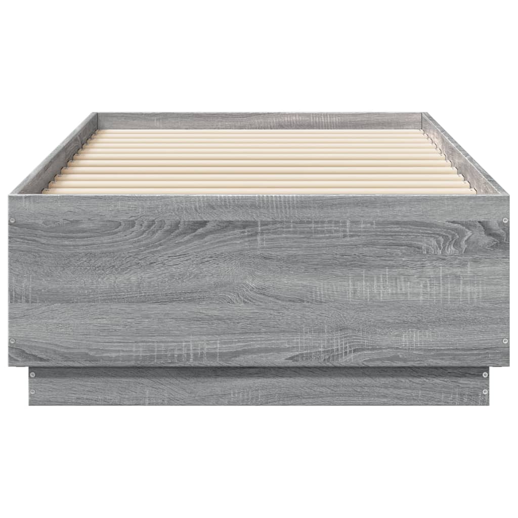 vidaXL Bed Frame without Mattress Grey Sonoma 75x190 cm Small Single
