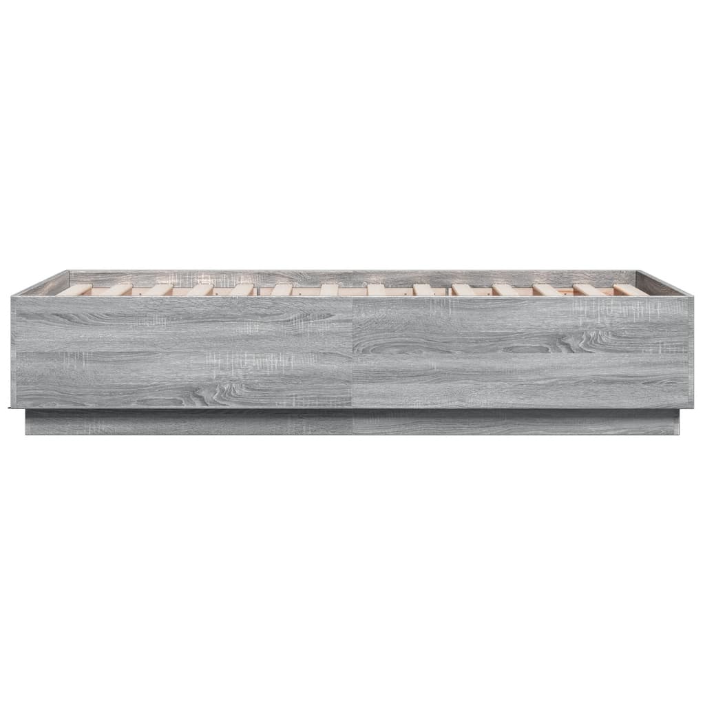 vidaXL Bed Frame without Mattress Grey Sonoma 75x190 cm Small Single