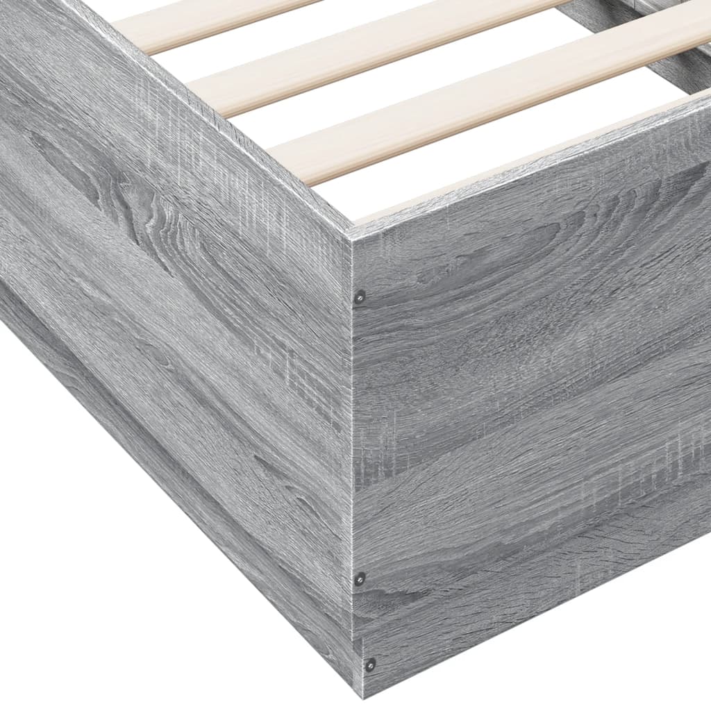 vidaXL Bed Frame without Mattress Grey Sonoma 75x190 cm Small Single