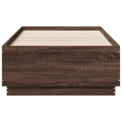 vidaXL Bed Frame without Mattress Brown Oak 75x190 cm Small Single