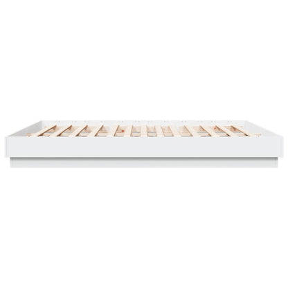 vidaXL Bed Frame with LED without Mattress White 200x200 cm
