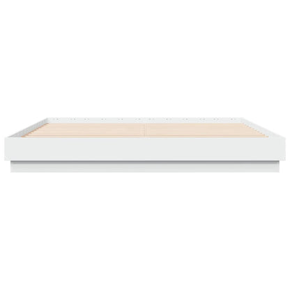 vidaXL Bed Frame with LED without Mattress White 180x200 cm Super King