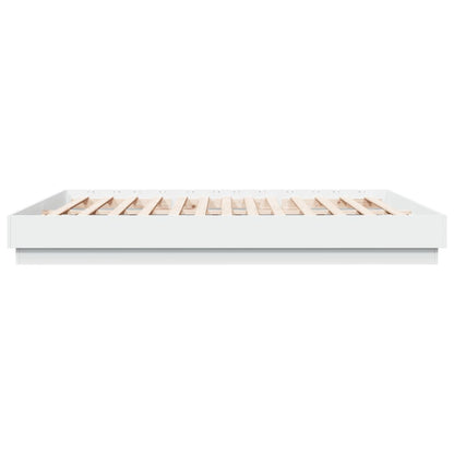 vidaXL Bed Frame with LED without Mattress White 180x200 cm Super King