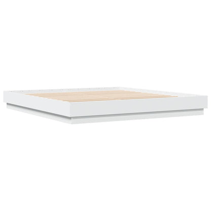 vidaXL Bed Frame with LED without Mattress White 180x200 cm Super King