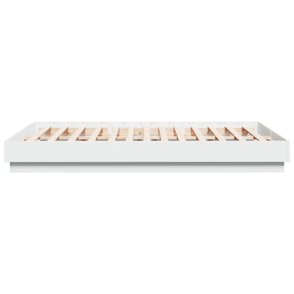 vidaXL Bed Frame with LED without Mattress White 160x200 cm