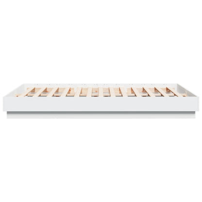 vidaXL Bed Frame with LED without Mattress White 150x200 cm King Size