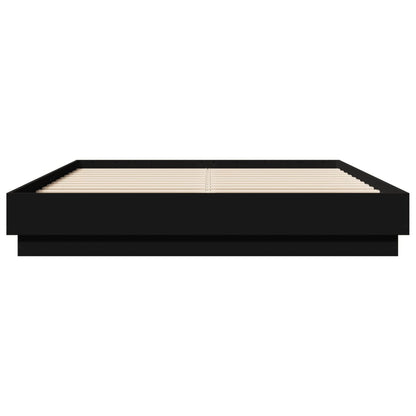 vidaXL Bed Frame with LED without Mattress Black 150x200 cm King Size
