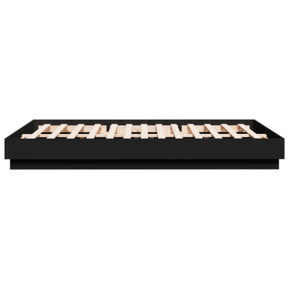 vidaXL Bed Frame with LED without Mattress Black 150x200 cm King Size