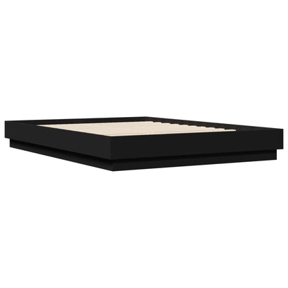 vidaXL Bed Frame with LED without Mattress Black 150x200 cm