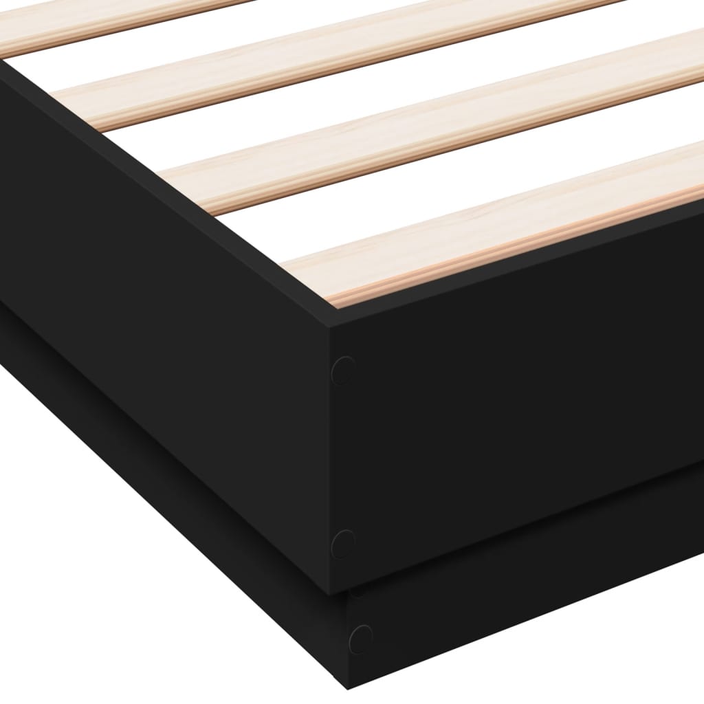 vidaXL Bed Frame with LED without Mattress Black 150x200 cm