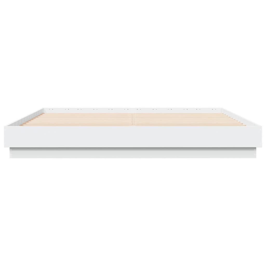 vidaXL Bed Frame | White | Engineered wood | 200x200 cm | Durable | Bed Frame