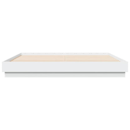 vidaXL Bed Frame | White | Engineered wood | 200x200 cm | Durable | Bed Frame