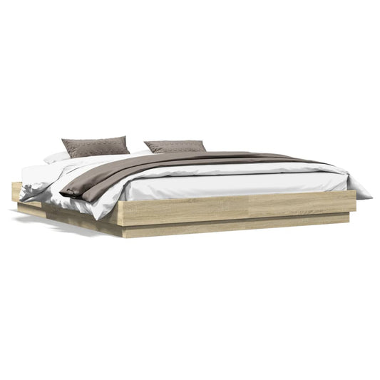 vidaXL Bed Frame | Sonoma Oak | Engineered wood, Plywood | Double |  Durable