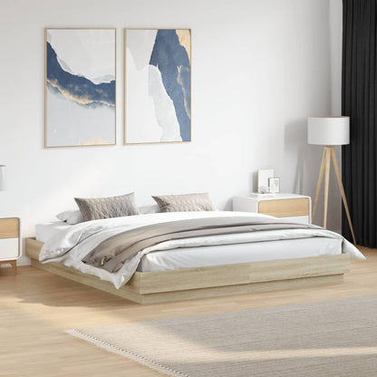 vidaXL Bed Frame | Sonoma Oak | Engineered wood, Plywood | Double |  Durable