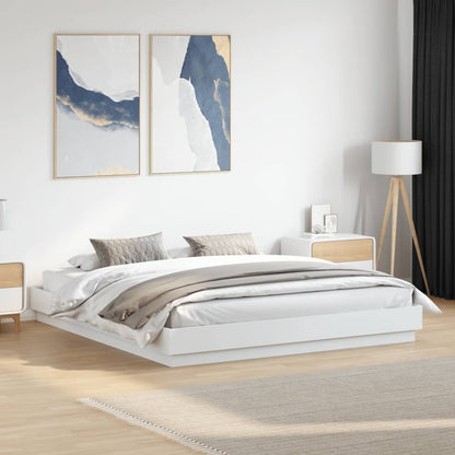 vidaXL Bed Frame | White | Engineered Wood | Super King | Durable | Bed Frame