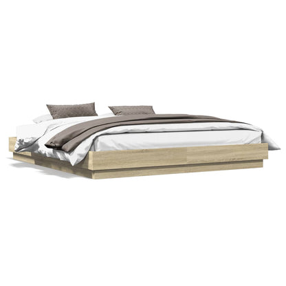 vidaXL Bed Frame without Mattress Sonoma Oak 180x200 cm Super King
