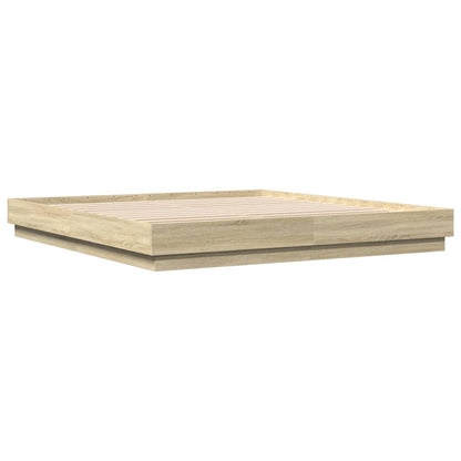 vidaXL Bed Frame without Mattress Sonoma Oak 180x200 cm Super King