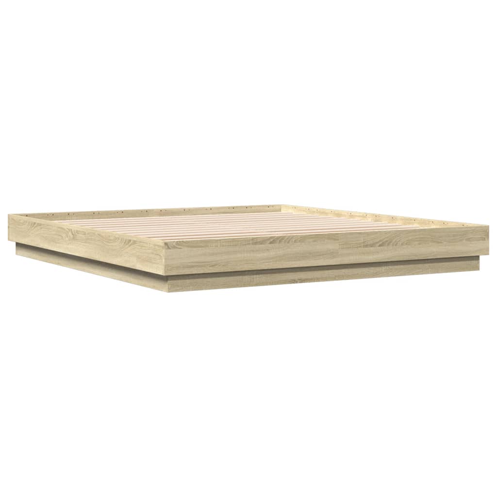 vidaXL Bed Frame without Mattress Sonoma Oak 180x200 cm Super King
