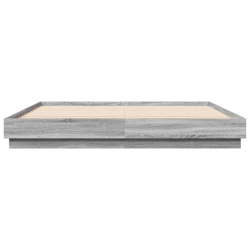 vidaXL Bed Frame without Mattress Grey Sonoma 180x200 cm Super King