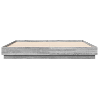 vidaXL Bed Frame without Mattress Grey Sonoma 180x200 cm Super King