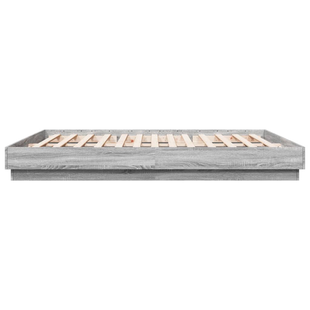 vidaXL Bed Frame without Mattress Grey Sonoma 180x200 cm Super King
