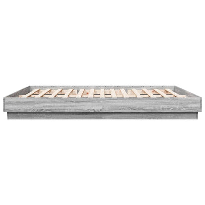 vidaXL Bed Frame without Mattress Grey Sonoma 180x200 cm Super King