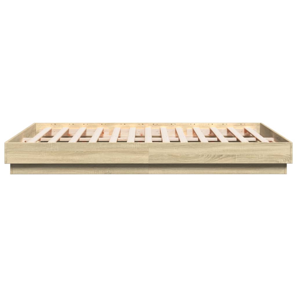 vidaXL Bed Frame | Sonoma oak | Engineered wood, Plywood | Double |  Simple